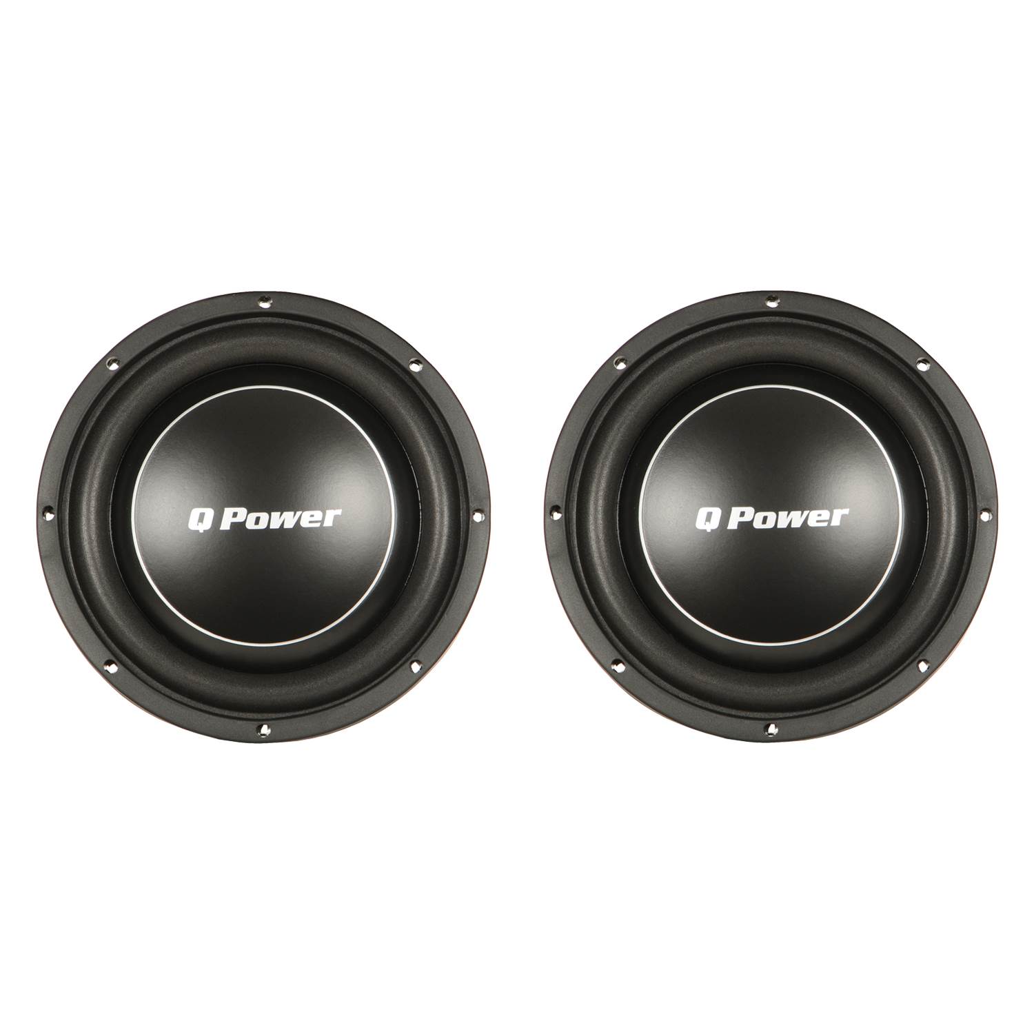 Q Power Deluxe 12" Shallow Mount 1200W Flat Car Subwoofer, 2 Pack