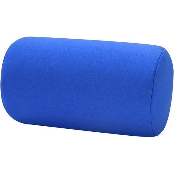 Solid Blue Microbead Cylinder Bolster Pillow 13"x7" Micro Bead Pillow for Neck, Head & Back Support, Infinity Pillow Alternative, Cube Pillow Shape, Soft Pillow Cushion for Sleeping or Travel