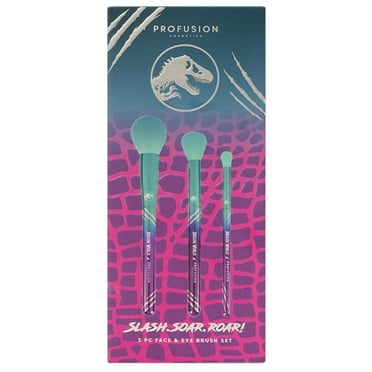 Profusion Cosmetics Jurassic World Slash. Soar. Roar! 3 PC Face & Eye Brush Set