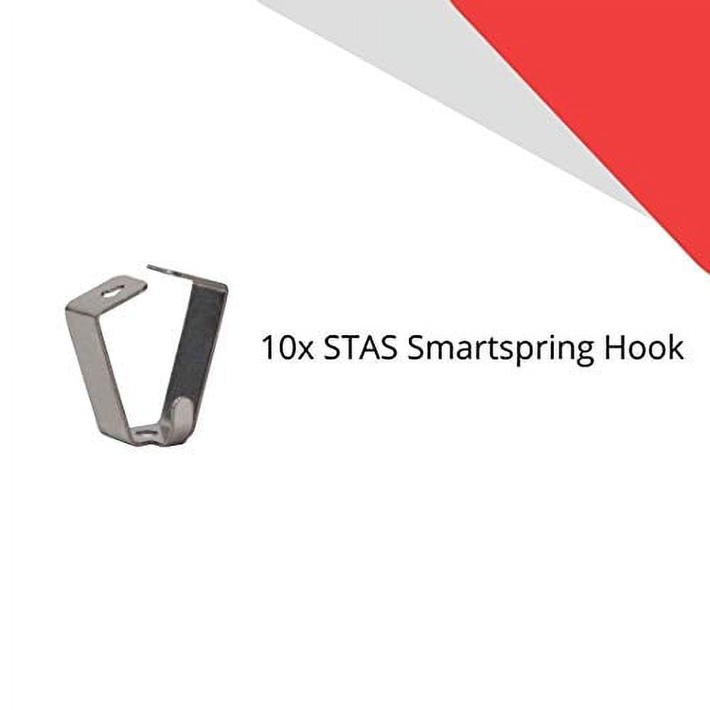 STAS Smartspring Hook for Art Display - 8 Pack - Most Cost Effective Adjustable Picture Hanging Hook - For Art Hanging Systems and Other Cable Based Picture Hanging Systems