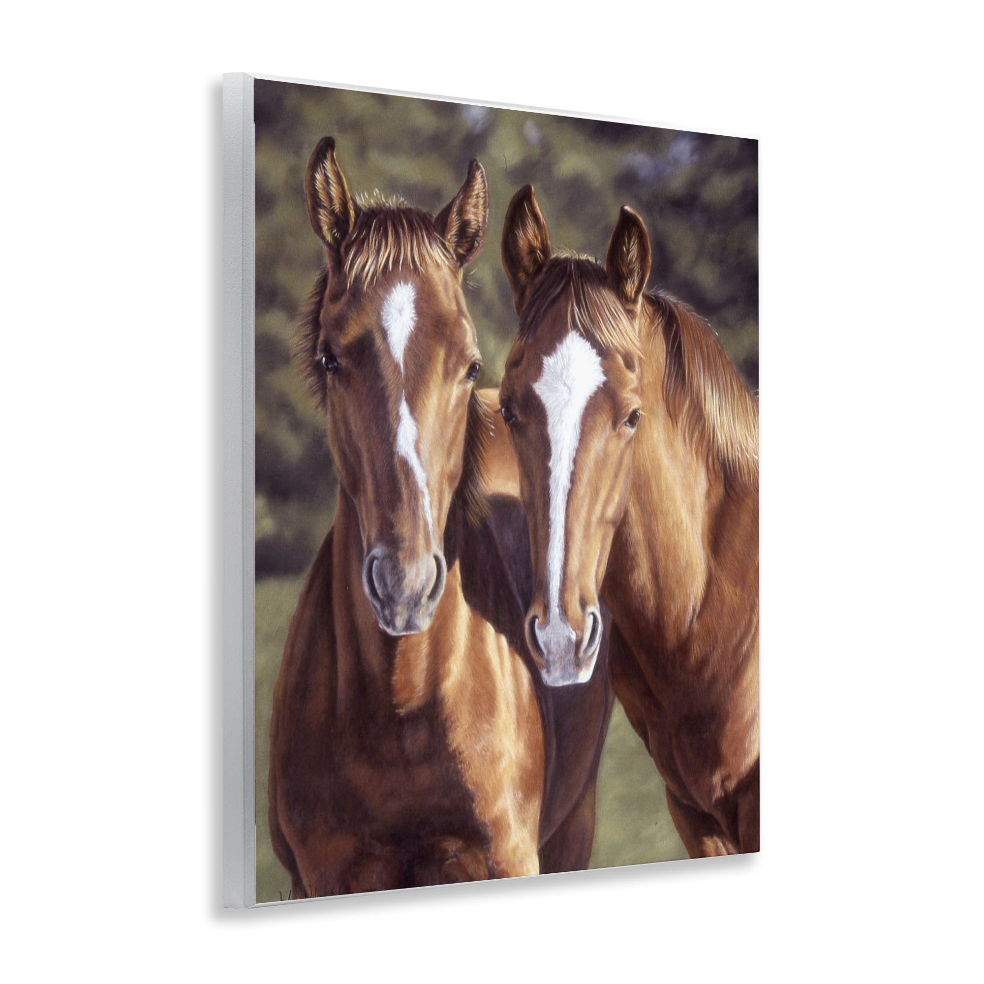 Stupell Industries Brown Horse Pair Animals & Insects Painting Unframed Art Print Wall Art, 11 x 14