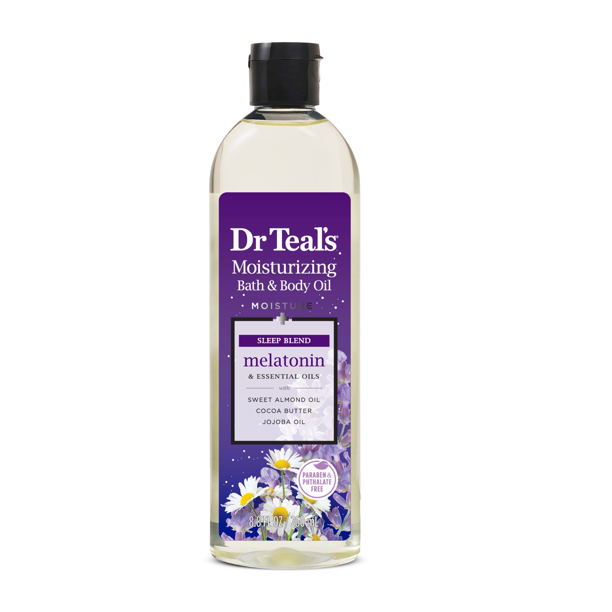 Dr Teal's Bath & Body Oil with Melatonin & Essential Oils, 8.8 fl oz.