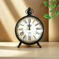 thumbnail image 2 of Classic Black Metal Silent Table Clock, Non-Ticking Tabletop Clocks,Quartz Movement Desk Clock for Bedroom Living, Room, Indoor, Study... Home Decoration (No Alarm), 2 of 8