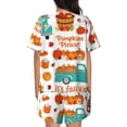 thumbnail image 6 of Fotbe Fall Pumpkins Print Pajama Set for Women 2 Piece Loungewear Short Sleeve Tops and Shorts Set Soft Sleepwear-Large, 6 of 7
