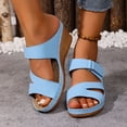 thumbnail image 2 of Rokment Wedges Dress Sandals for Women Ladies 2026 Summer Fashion Casual Leather Open Toe Platform Dressy Slip on Ladies Orthotic Arch Support Chunky High Heels Beach Slides D Size 8.5, 2 of 7