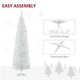 thumbnail image 6 of HOMCOM 7' Artificial Pencil Christmas Tree, Slim Xmas Tree with 499 Realistic Branch Tips and Plastic Stand, White, 6 of 9