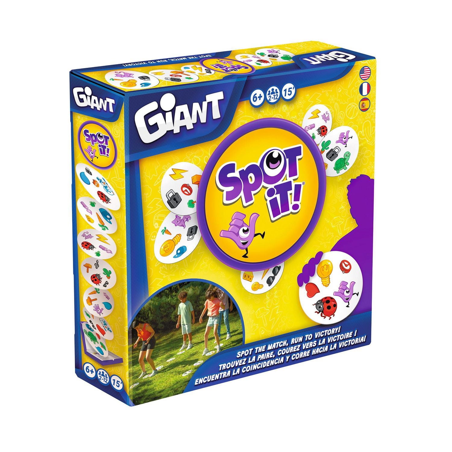 Asmodee - Zygomatic - Spot It! Giant - Fun Matching Game for Kids - Giant Game - 2 to 12 Players - Ages 6 and up - Multilingual
