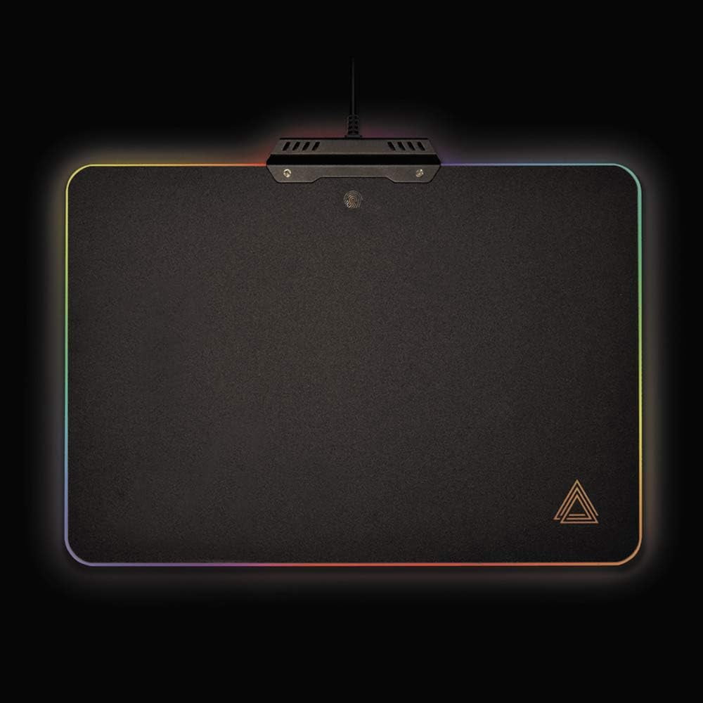Lexip B5 Gaming RGB Mouse Pad, Customizable LED Lights, Non-Slip Low Friction Surface Rigid Mousepad for Better Control, Precision & Responsiveness