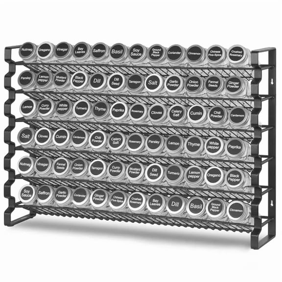 Kitchen countertop spice rack, cabinet spice organizer, comes with 72 empty jars.