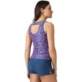 thumbnail image 2 of Free Country Women's Full Side Shirring Tankini Top, Fuchsia Wildflower - Large, 2 of 4