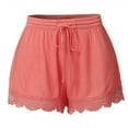 thumbnail image 2 of Zodggu Womens Pink Biker Shorts Women's Summer Fashion Women Lace Plus Size Rope Tie Shorts Yoga Sport Pants Leggings Trousers Trendy Shorts 10, 2 of 6