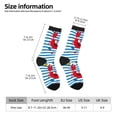 thumbnail image 6 of Uemuo Red Funny Crab on Blue Stripe Pattern Women's Crew Socks, Soft Durable Breathable Moisture-Wicking with Odor Control Cotton socks, 6 of 9