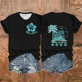 thumbnail image 2 of Mujeres Impreso Casual Top, Manga Corta Cuello Redondo Blusa para la Primavera Y el Verano, Camiseta de Moda, Toda la Temporada de la Fiesta, 2 of 3
