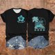 thumbnail image 2 of Mujeres Impreso Casual Top, Manga Corta Cuello Redondo Blusa para la Primavera Y el Verano, Camiseta de Moda, Toda la Temporada de la Fiesta, 2 of 3