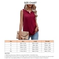 thumbnail image 2 of Camiseta sin mangas con cuello redondo para mujer, escote con abertura, ajuste holgado, chaleco sin mangas de verano, 2 of 2