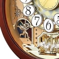 thumbnail image 4 of Bulova Dancing Tune Strike and Chime Wall Clock, Cherry Brown, 4 of 5
