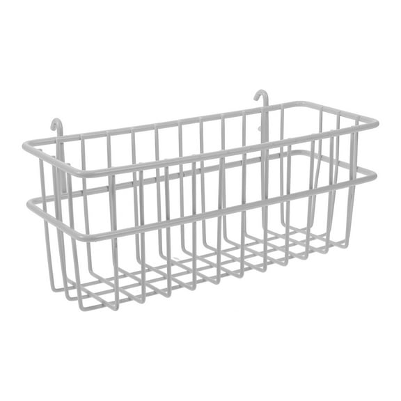 Hytrove Pegboard Bin Wall Storage Basket White Iron 1Set Households