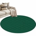 thumbnail image 2 of 3.3ft Washable Round Rug, Green Rhombus Non-Slip Circle Area Rug for Entryway Bedroom, Modern Green Plaid Abstract Geometric Diamond Lattice Indoor Accent Floor Mat for Home Decor, 2 of 9