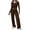 *Brown, variant on Women's 2 Piece Off Shoulder Lounge Set,Ladies Long Sleeve Top and Pants,Drawstring Tracksuit for Women,Purple,S-3XL