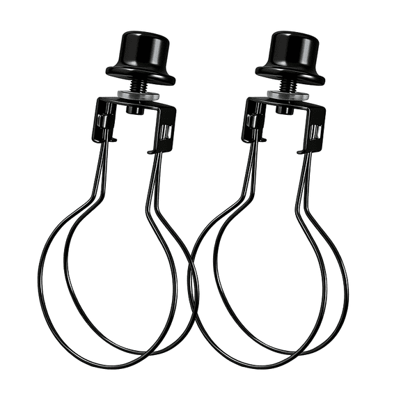 Lamp Shade Adapter, Clip on Lamp Shade, SWAIFDEE 2 Pack Small Lamp Shades Clip On Bulb Attaching Finial Top Bracket Holder Support Fitter Parts Converter lamp harp adapter for shade