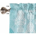 thumbnail image 5 of European Floral Kitchen Curtains and Valances Set, Rod Pocket Curtains Tier Farmhouse Window Curtains 36 Inch Length, Boho Blue Formal Traditional Tribal 3 Piece Kitchen Curtains Set, 5 of 6
