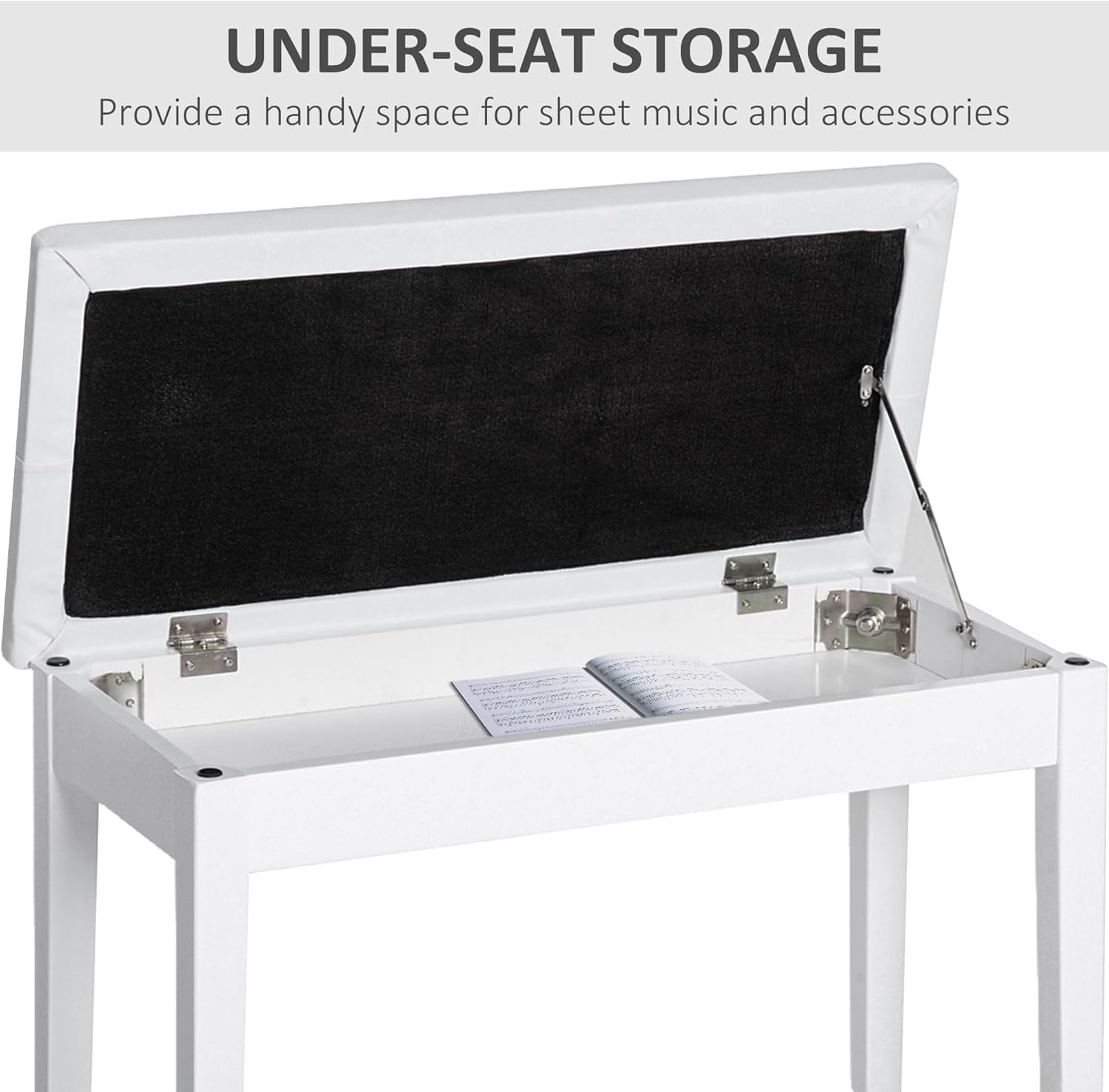 YWEN Piano Bench, Duet Piano Chair with Faux Leather Padded Cushion and Wooden Frame, Button Tufted Keyboard Bench