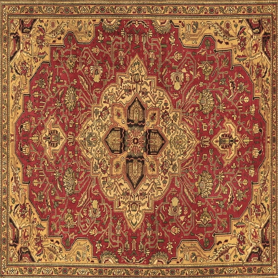 Ahgly Company Indoor Square Persian Brown Traditional Area Rugs, 7' Square