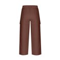 thumbnail image 6 of Ohufall Cargo Pants Women Button Elastic Waisted Outdoor Joggers Casual Loose Solid Color Athletic Work Pants with Button Pockets, 6 of 6