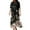 Black, variant on CharmCyan Women's Casual Loose Fashionable Floral Print Dress Black L