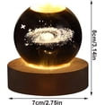 thumbnail image 3 of Crystal Ball Light with Wooden Base, 3DEngraved Moon and Star Lamp, 3 of 5