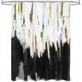 thumbnail image 4 of Dznils Abstract Black Ombre Fabric Shower Curtain, Modern Bathroom Curtain with 12 Hooks, 72" x 78", 4 of 13