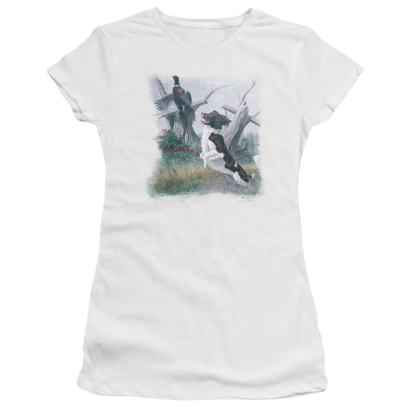 Wildlife SpRinger T-Shirt With Pheasant S/S Junior Women's T-Shirt Sheer White