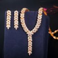 thumbnail image 5 of Sparkling White CZ Long Leaf Shape Necklace Earring Wedding Brides Jewelry Set, 5 of 8