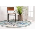 thumbnail image 4 of Rugs.com Fleur Collection Rug – 8' Round Blue Medium-Pile Rug Perfect For Kitchens, Dining Rooms, 4 of 9