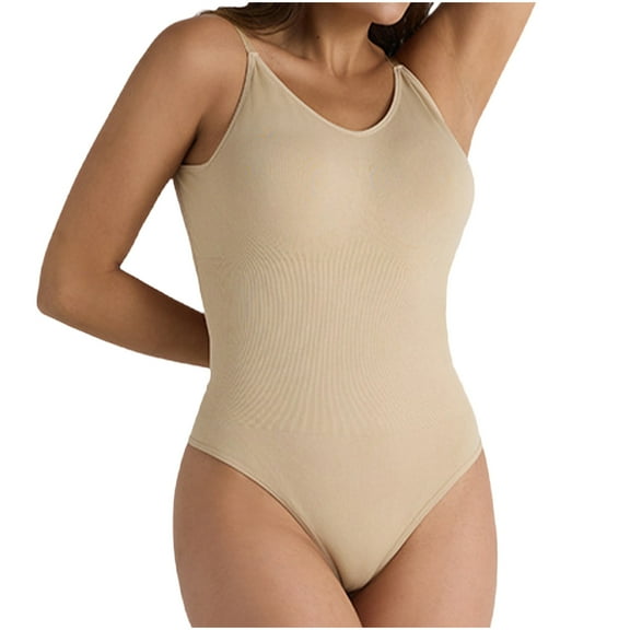 ZQUUVOU Women's Shapewear Bodysuit Yoga Leotard Tummy Control Support Racerback Seamless Snatched Waist Body Suit Khaki