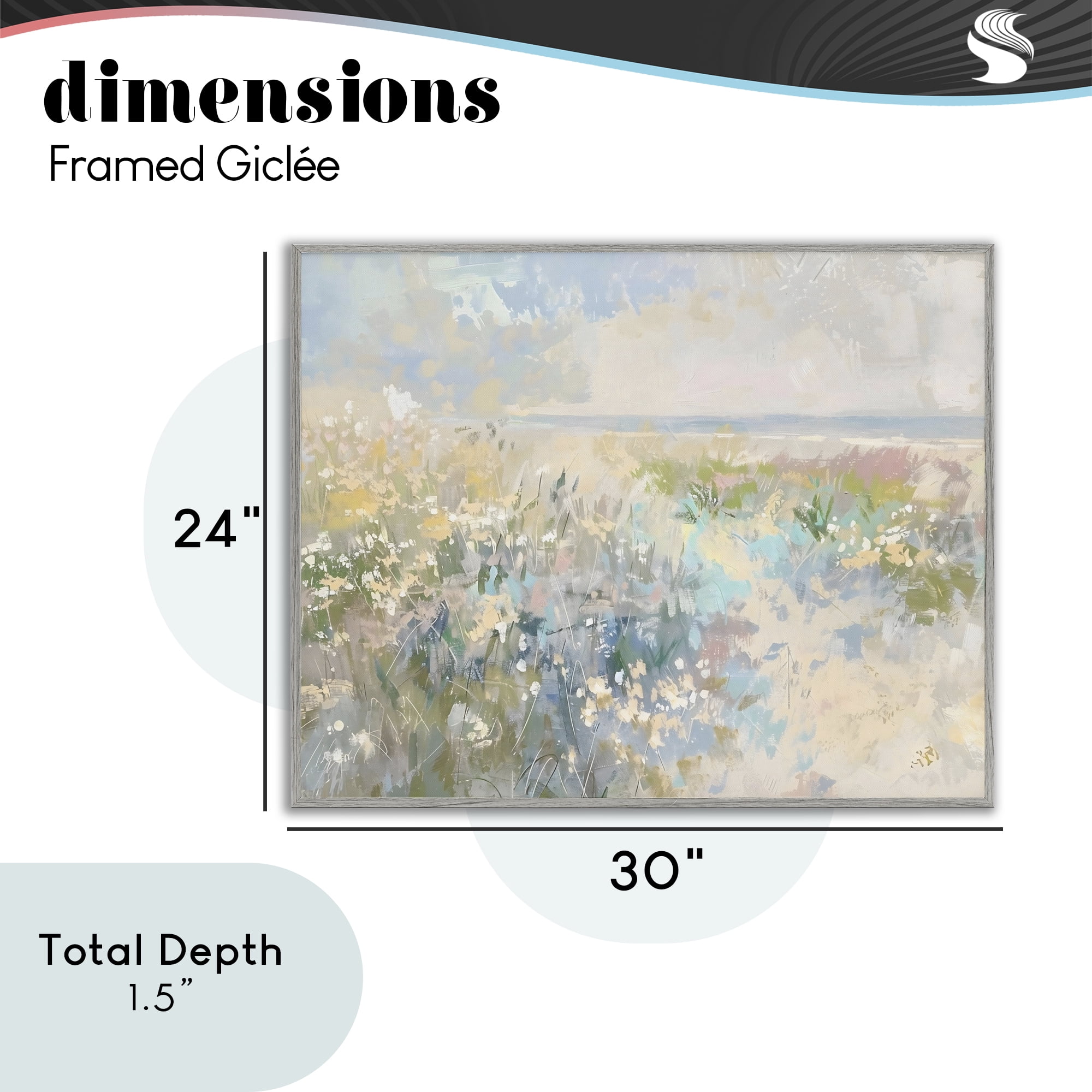 Stupell Industries Mottled Pastel Field Impression Gray Framed Giclee Art, design by Creative Studio