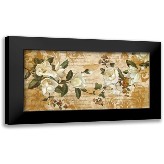 Donovan, Chris 14x9 Black Modern Framed Museum Art Print Titled - Magnolia Romance