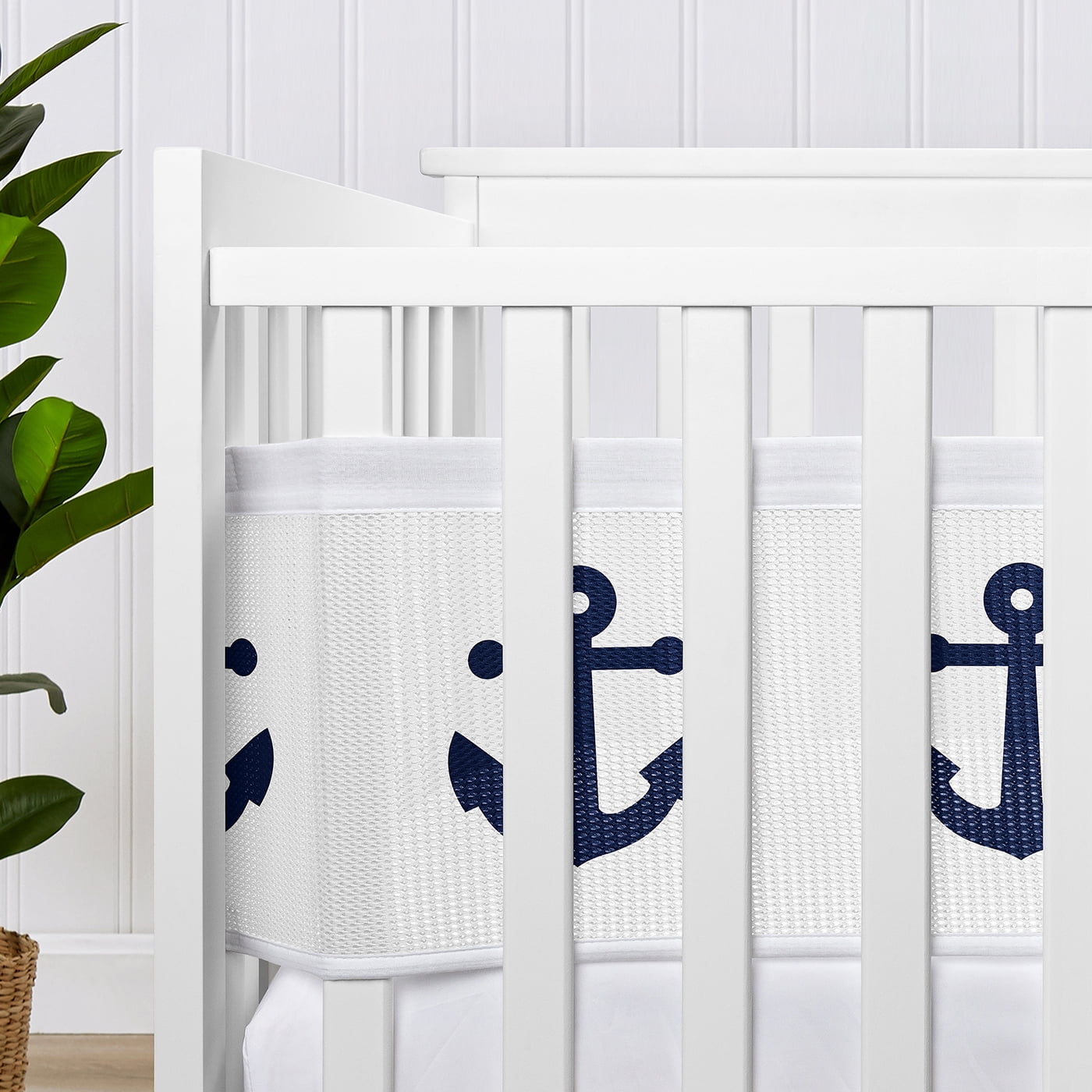 Sweet Jojo Designs + BreathableBaby Sailor Boy, Girl, Unisex/Gender Neutral Breathable Mesh Crib Liner