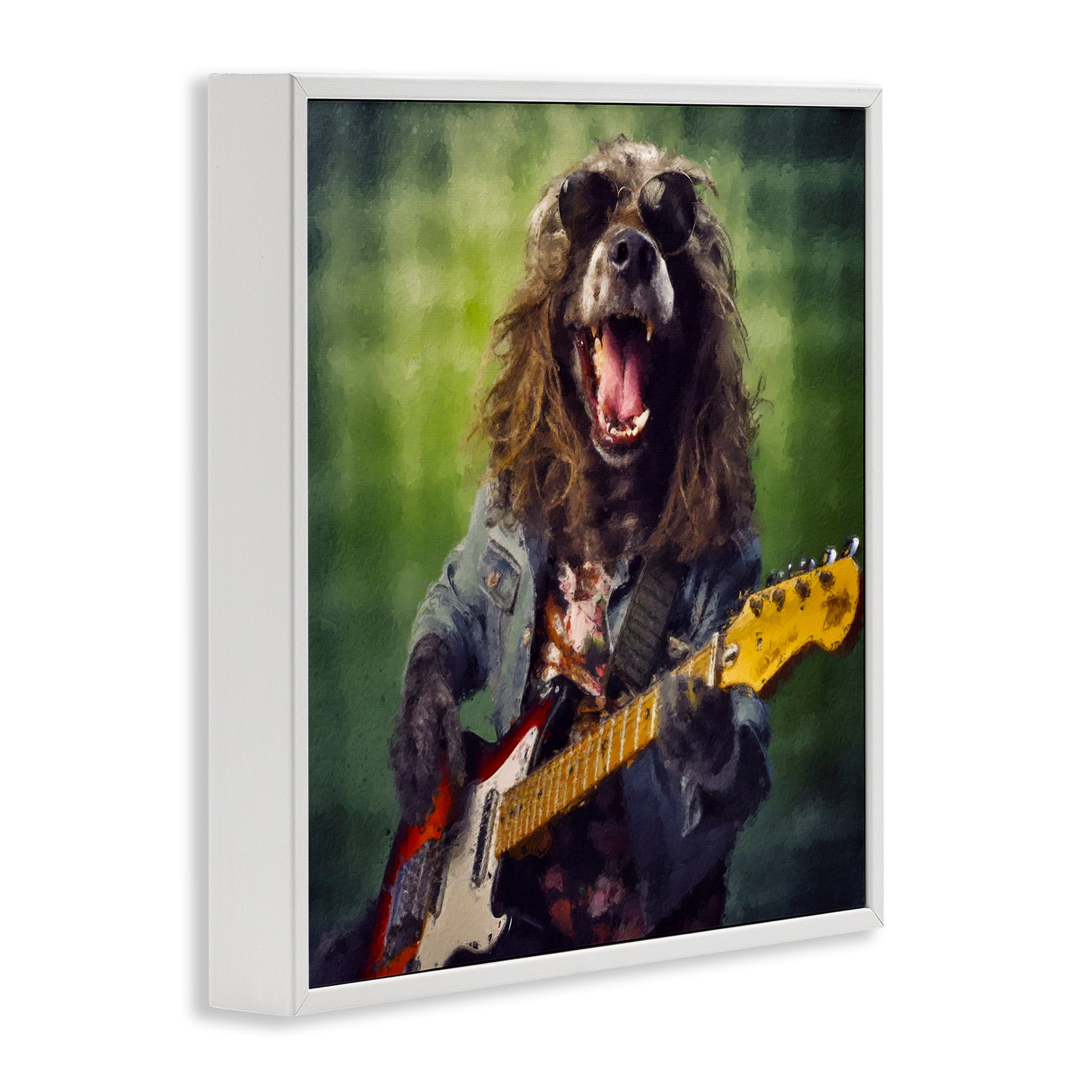 Musician Mutt Halen White Framed Giclee Art, design by Sean Parnell