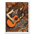 thumbnail image 1 of Woman Playing Guitar Music in Rose Flower Field Art Print Framed Poster Wall Decor 12x16 inch, 1 of 5