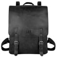 thumbnail image 1 of Mochila LXY Vintage de piel vegana para mujeres y hombres, color negro, 1 of 6
