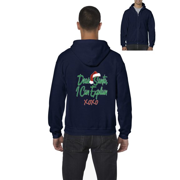 MmF - Men's Sweatshirt Full-Zip Pullover - DEAR SANTA I CAN EXPLAIN