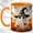 Orange, variant on Poppy Ghost Coffee Mug, Witch Hat Mug, Ceramic 11 oz