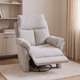 thumbnail image 2 of Leumius Glider Recliner,Manual Swivel Rocker Recliner Chairs,Modern Linen Fabric Reclining Chairs for Living Room Bedroom,Beige, 2 of 11