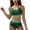 Green, variant on Efsteb Swimsuits for Women 2025 Two Piece Women's High Waisted Bikini Sets Sporty Two Piece Swimsuits Color Block Cheeky High Cut Bathing Suits (Black,L)