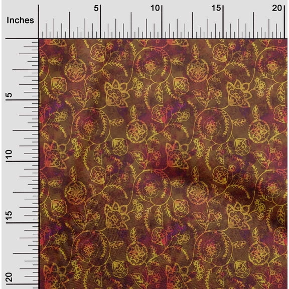 oneOone Cotton Poplin Twill Brown Fabric Batik Fabric For Sewing Printed Craft Fabric By The Yard 56 Inch Wide - XI