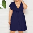 thumbnail image 5 of Summer Xqxayjr Women Summer Plus Size Sexy Midi Dresses Short Sleeve Low Cut High Waisted Flowy Homecoming Dresses Wrap V Neck Cute White Vestidos Casuales Para Mujer, 5 of 6