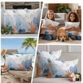 thumbnail image 5 of Orange Navy Blue Coral Outdoor Waterproof Pillow Covers, Summer Beach Coastal Ocean Decorative Square Throw Pillowcase Sofa Cushion Sham for Patio/Couch/Chair, 16"x16" 2 Pack, 5 of 8