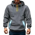thumbnail image 2 of YLSDY Tactical Hoodies for Men Quater Zip Up Athletic Gym Sweatshirt Fall Casual Workout Pullover with Pockets Dark Gray XXL, 2 of 6