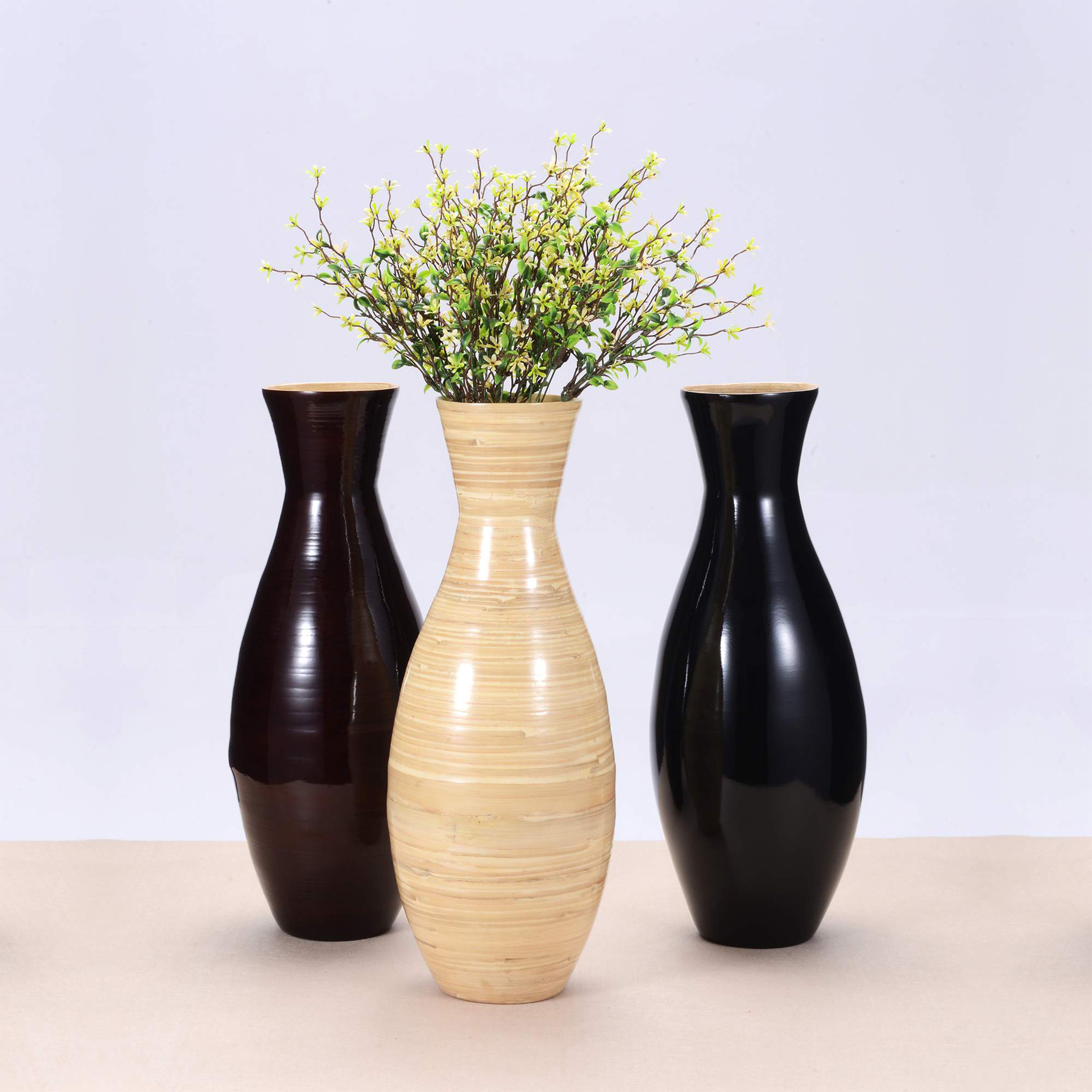 Villacera Handcrafted 20-Inch-Tall Sustainable Bamboo Floor Vase (Natural) - image 4 of 6